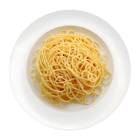 AI generated Noodles in a Plate Top View on Transparent background - Ai Generated png