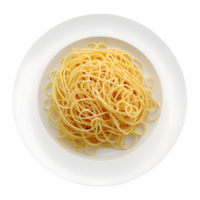 ai genererad spaghetti i en tallrik topp se på transparent bakgrund - ai genererad png