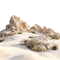 ai generiert Stein und Sand im ein Dessert auf transparent Hintergrund - - ai generiert png