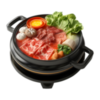 ai genererad nabe japansk köttgryta på transparent bakgrund - ai genererad png