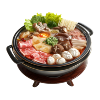 ai genererad nabe japansk köttgryta på transparent bakgrund - ai genererad png