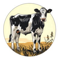 AI generated Sticker of a Cow On a Transparent Background - Ai Generated png