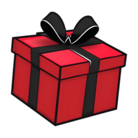 AI generated Sticker of a Red Gift Box On a Transparent Background - Ai Generated png