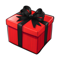 AI generated Sticker of a Red Gift Box On a Transparent Background - Ai Generated png