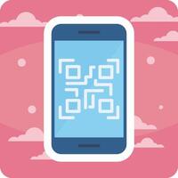 teléfono inteligente qr código vector icono