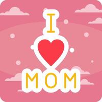 yo amor mamá vector icono