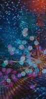 Abstract background pattern, presentation cover illustration, geometric texture with sparkles and fireworks close view photo