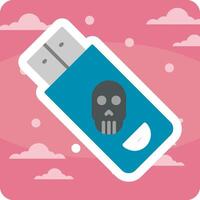 infectado memoria USB vector icono