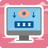 Computer Spyware Vector Icon