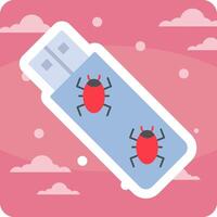 virus memoria USB vector icono