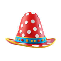 ai generado 3d representación rojo payaso sombrero png