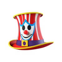 ai genererad 3d tolkning färgrik clown hatt png