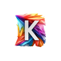 ai generado k logo, k alfabeto negrita color png