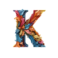 AI generated K logo, K Alphabet bold color png