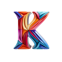 AI generated K logo, K Alphabet bold color png