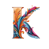 ai généré k logo, k alphabet audacieux Couleur png