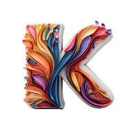 AI generated K logo, K Alphabet bold color png