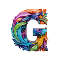 AI generated G logo, G Alphabet bold color png