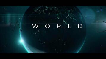 de titel för värld, global rulle en resa genom värld bio video