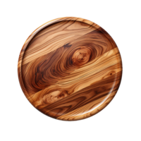 AI generated Round Wooden Board, Round Wooden Board Perspective View png
