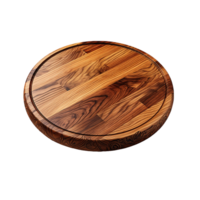 AI generated Round Wooden Board, Round Wooden Board Perspective View png