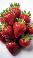 AI generated Strawberries on a white background. Healthy food concept. photo