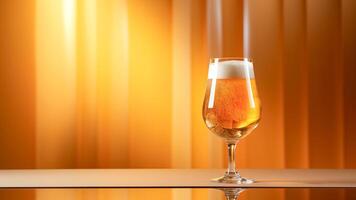 AI generated Frothy Glass of Refreshing Draft Beer - Perfect for Pub Menus and Beverage Advertisements. photo