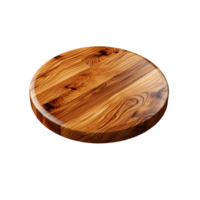 AI generated Round Wooden Board Png, Round Wooden Board Perspective view png