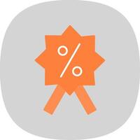 Discount Badge Flat Curve Icon vector