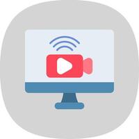 Live Stream Flat Curve Icon vector