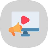 Video Marketing Flat Curve Icon vector