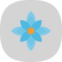 Poinsettia Flat Curve Icon vector