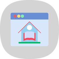 Online Education Flat Curve Icon vector