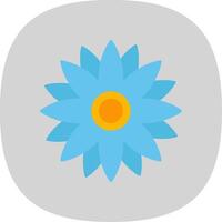 Sunflower Flat Curve Icon vector