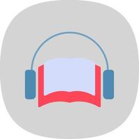 Audio Book Flat Curve Icon vector