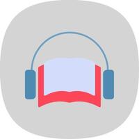 audio libro plano curva icono vector