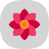 Flower Flat Curve Icon vector