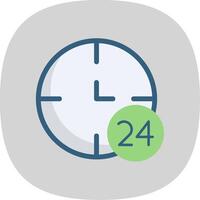 24 Hours Flat Curve Icon vector