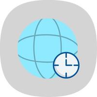 Time Zone Flat Curve Icon vector