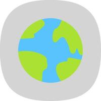 Planet Earth Flat Curve Icon vector