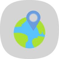 Location Pin Flat Curve Icon vector