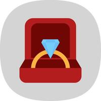 Ring Box Flat Curve Icon vector