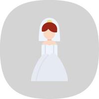 novia plano curva icono vector