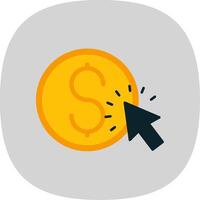 Pay Per Click Flat Curve Icon vector