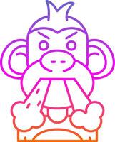 Angry Line Gradient Icon vector