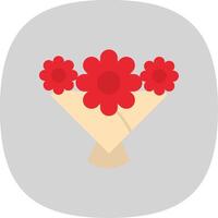 Flower Bouquet Flat Curve Icon vector