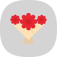 Flower Bouquet Flat Curve Icon vector