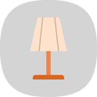 mesa lámpara plano curva icono vector