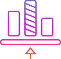 Bottom allignment Line Gradient Icon vector