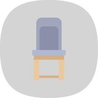 Dining Chair Flat Curve Icon vector